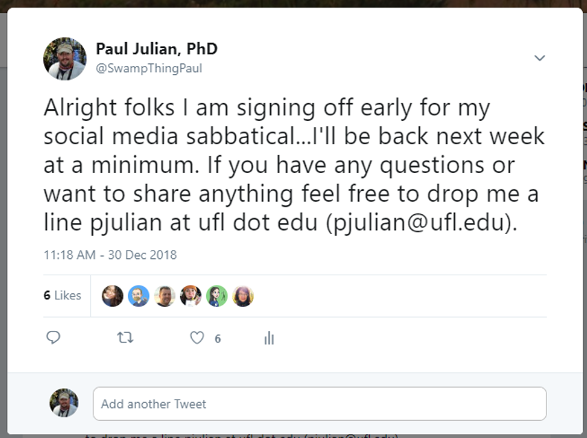 [See Paul Julian, PhD's other Tweets](https://twitter.com/SwampThingPaul)